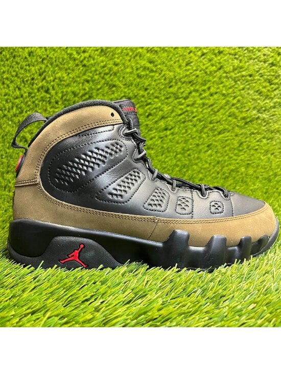 Nike Other - Nike Air Jordan 9 Retro Boys Size 6.5Y Black Olive Basketball Shoes Sneakers